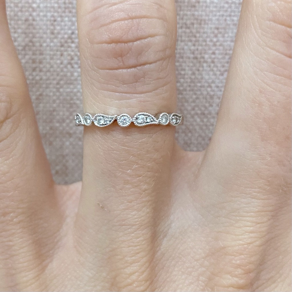 White Gold W Diamonds Band